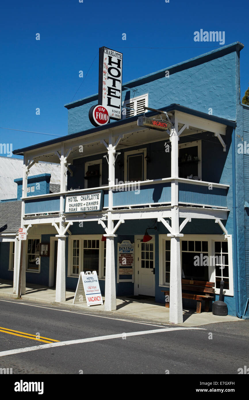 Hotel di Charlotte, Main Street, Groveland, Tuolumne County, California, Stati Uniti d'America Foto Stock