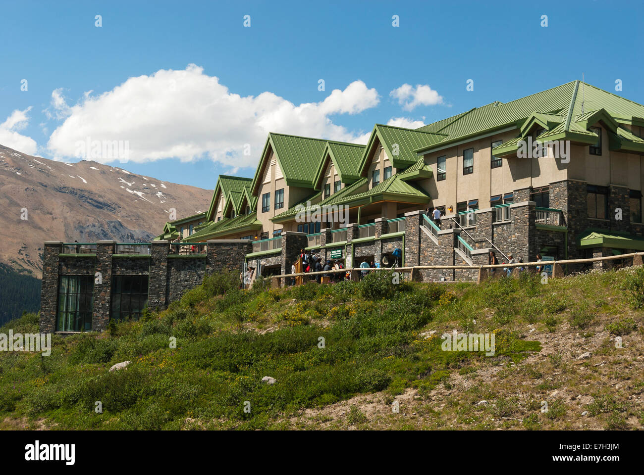 Elk203-7368 Canada, Alberta, Jasper National Park, Columbia Icefield, Centro visitatori Foto Stock