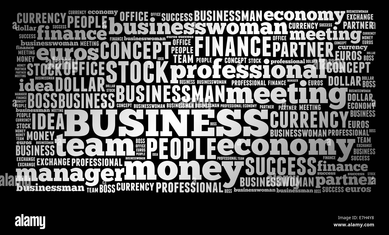 Business, economia, Denaro e finanze relativa di sfondo Foto Stock