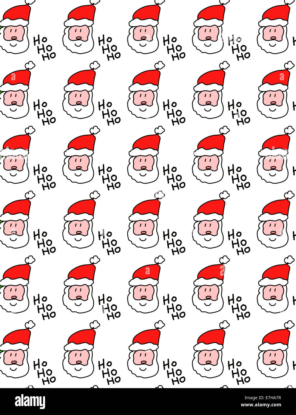 Illustrazione simmetrica Christmas Santa Claus wallpaper design Foto Stock