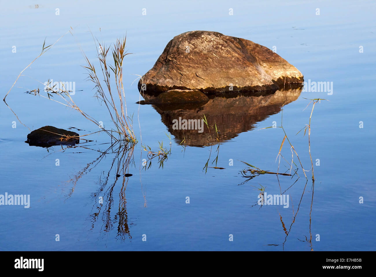 Pietre in acqua calma Foto Stock