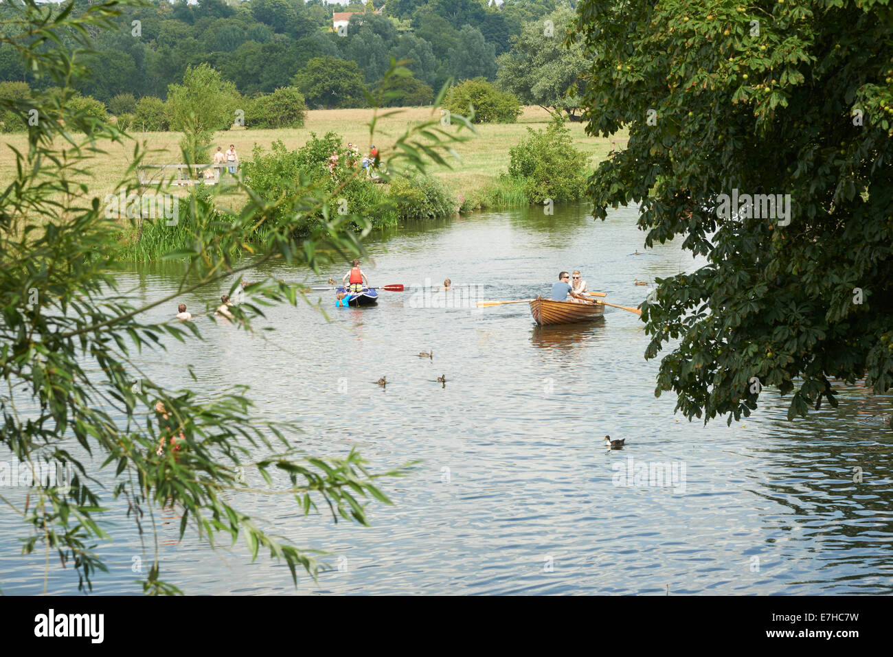 Nuoto fiume stour Dedham UK Foto Stock