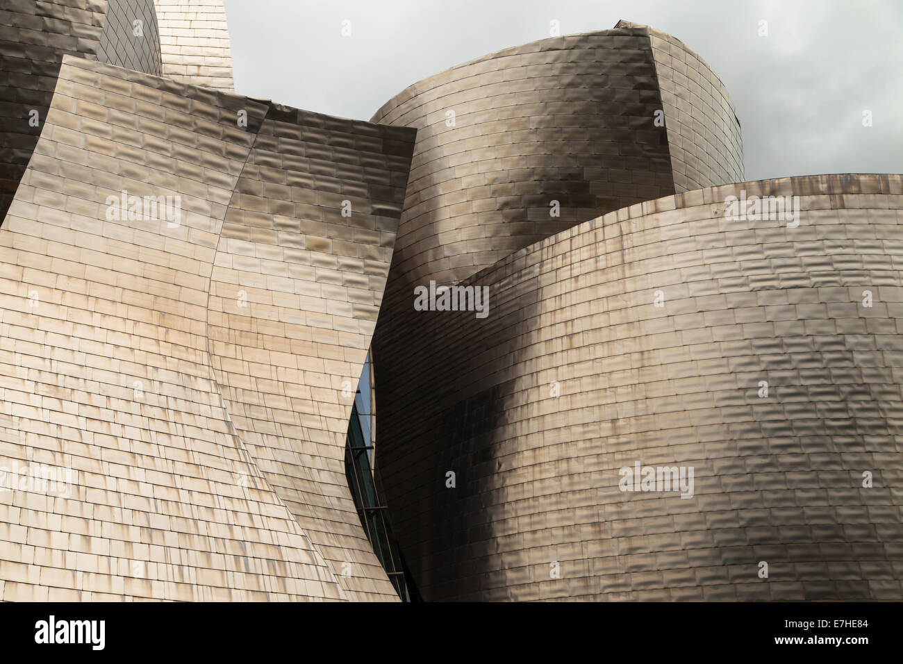 La facciata di titanio del Museo Guggenheim di Bilbao, Paese Basco. Foto Stock