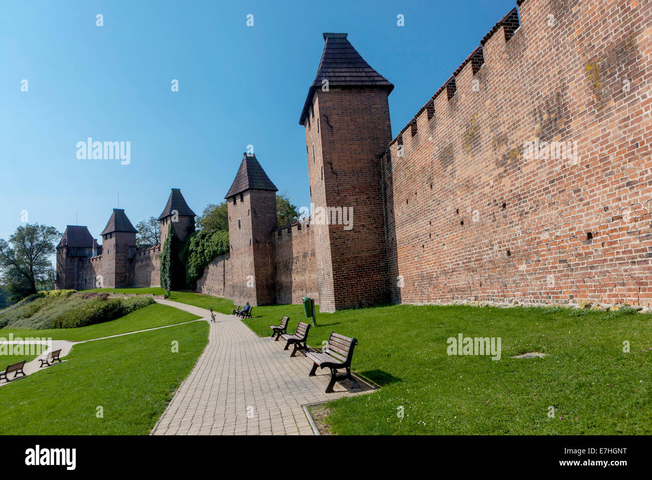 Le mura medievali della città, Nymburk, Central Bohemia Repubblica Ceca Foto Stock