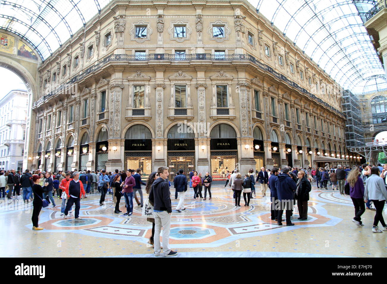 Galleria Vittorio Emanuele vista in Milano, Italia Foto Stock