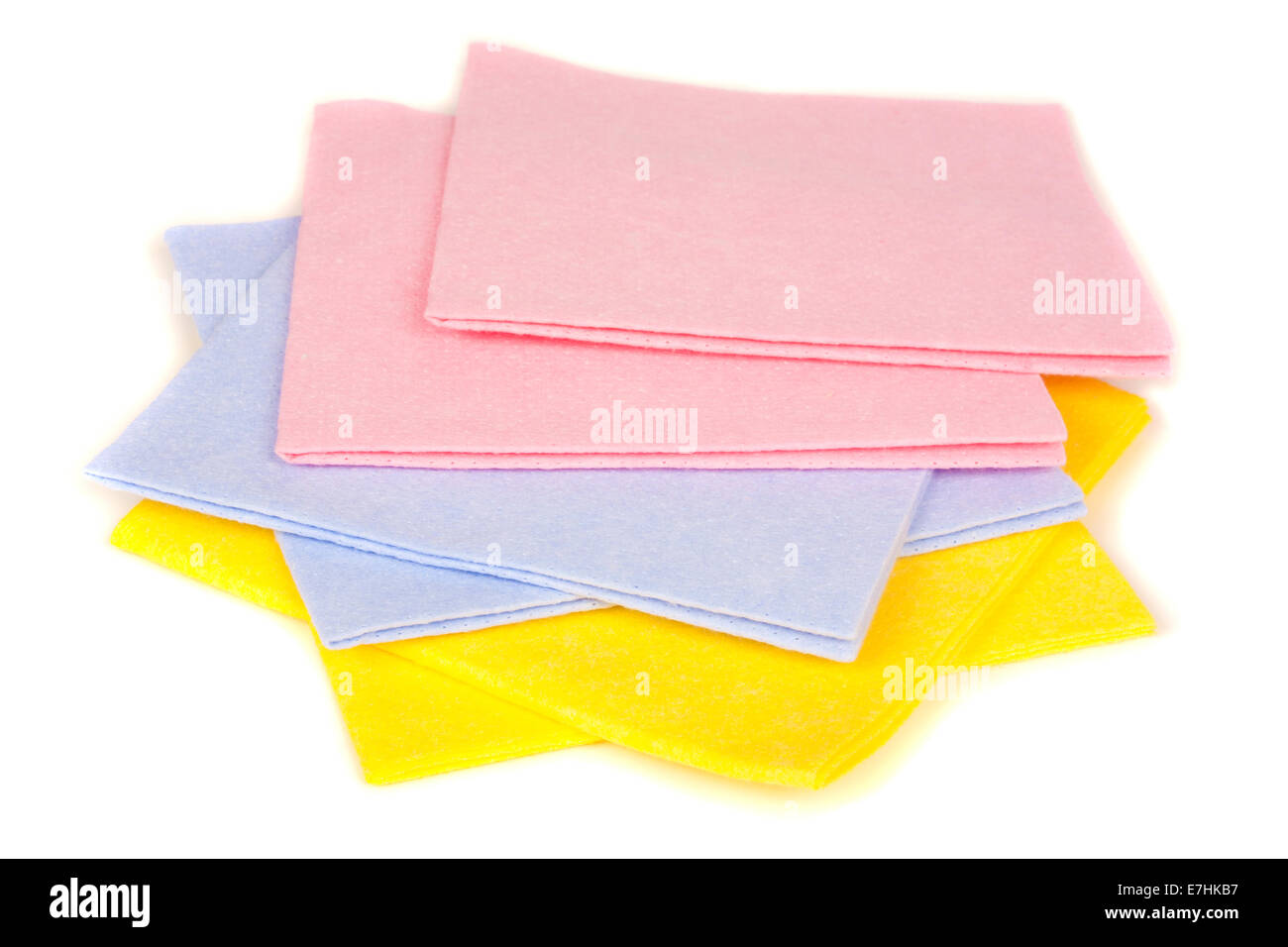 Colore tovaglioli da cucina / asciugamano isolate su sfondo bianco Foto Stock