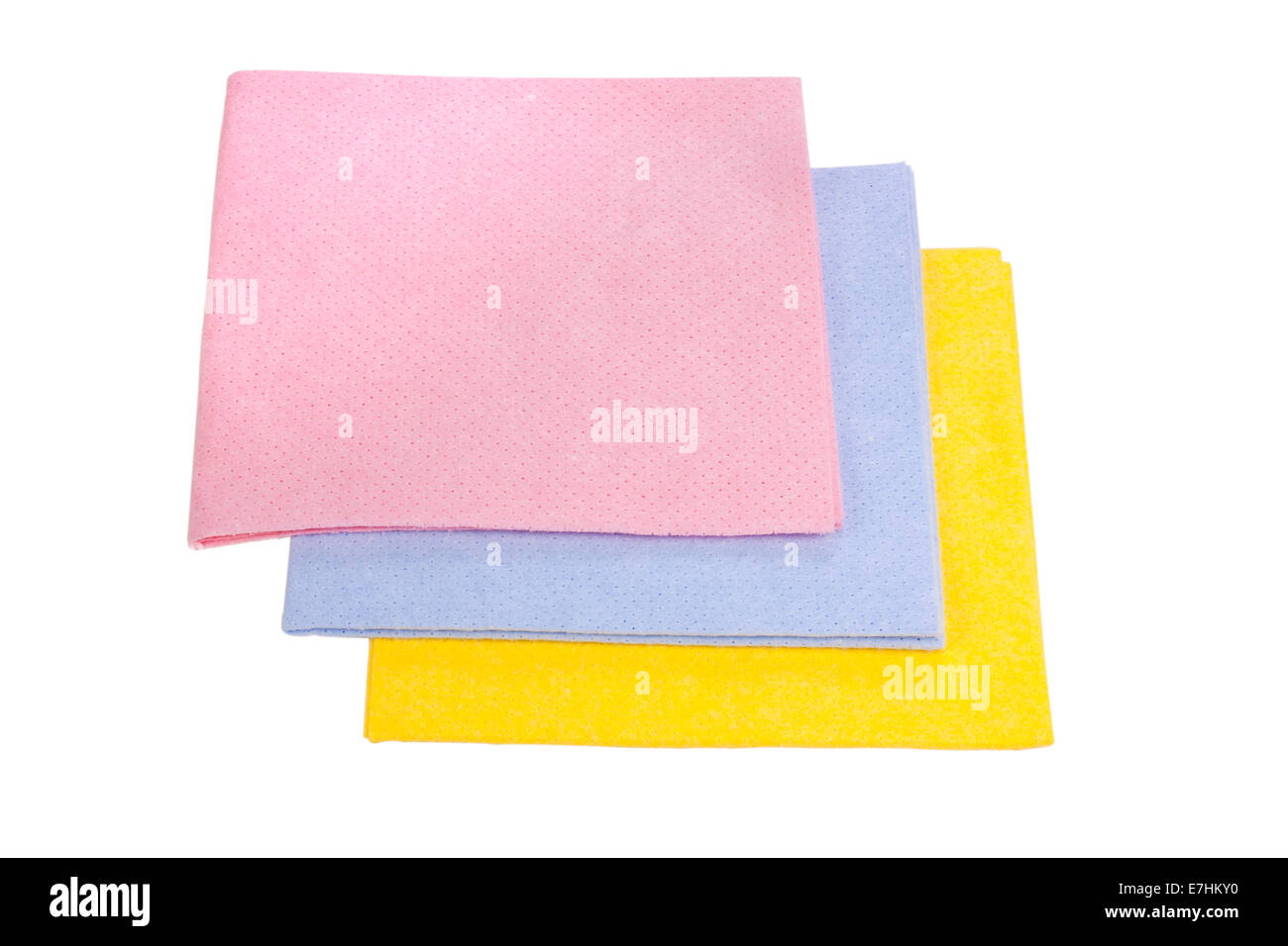 Colore tovaglioli da cucina / asciugamano isolato su sfondo bianco con tracciato di ritaglio Foto Stock