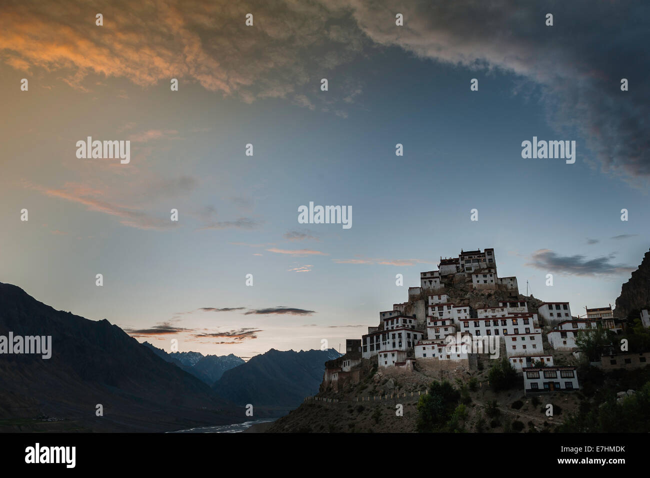 Chiave, Ki, Kee, Kye, Monastero, India Spiti, Himachal Pradesh, montagne, il paesaggio, Gompa Foto Stock