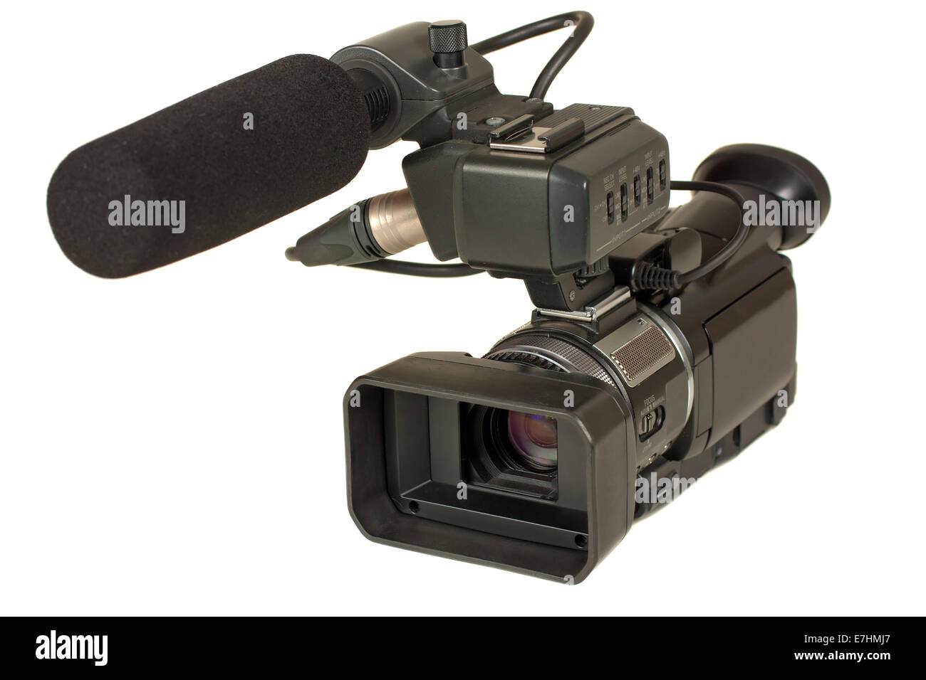 Video ad alta definizione videocamera isolate su sfondo bianco Foto Stock