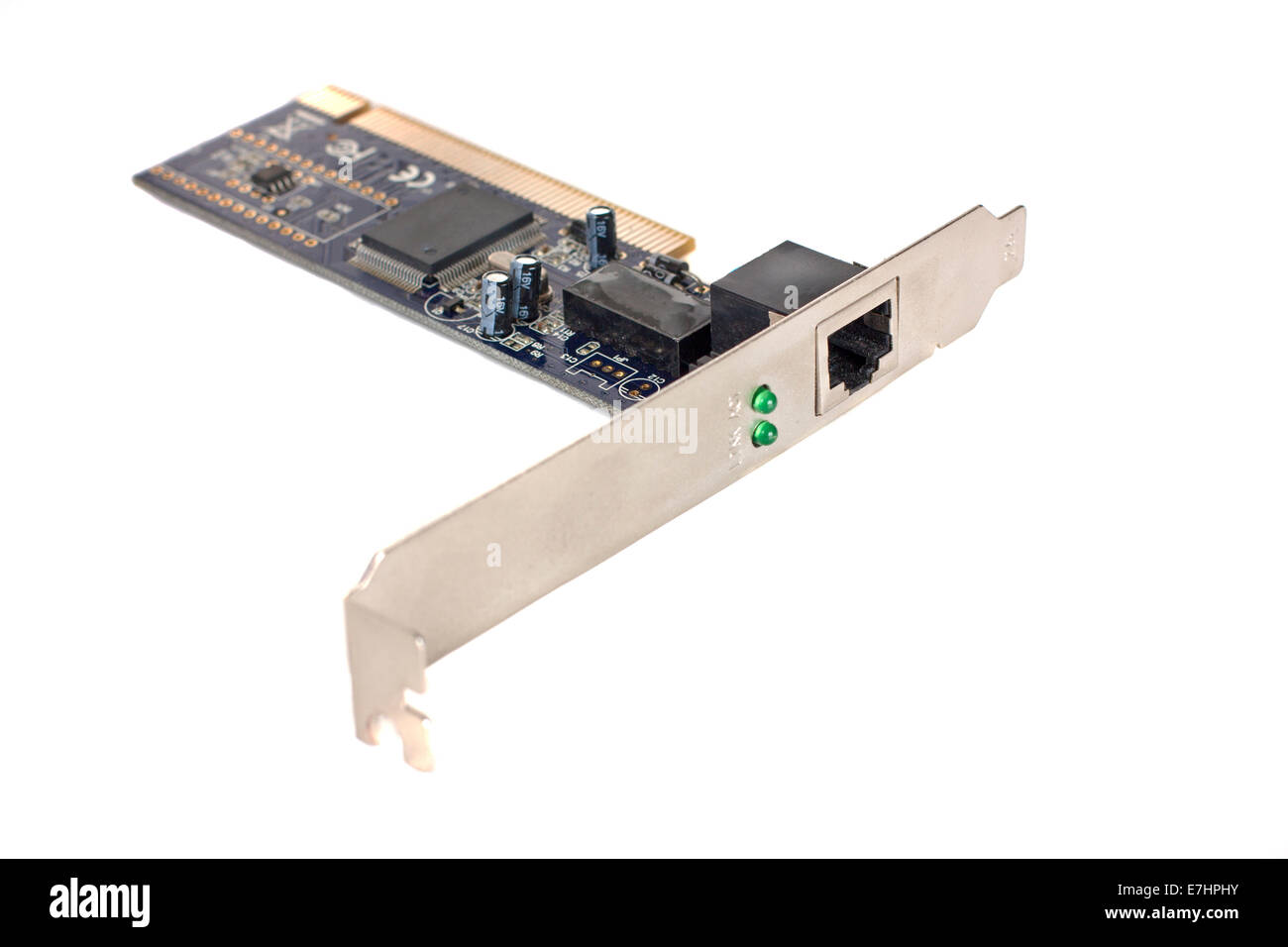 Scheda di rete isolate su sfondo bianco Foto Stock