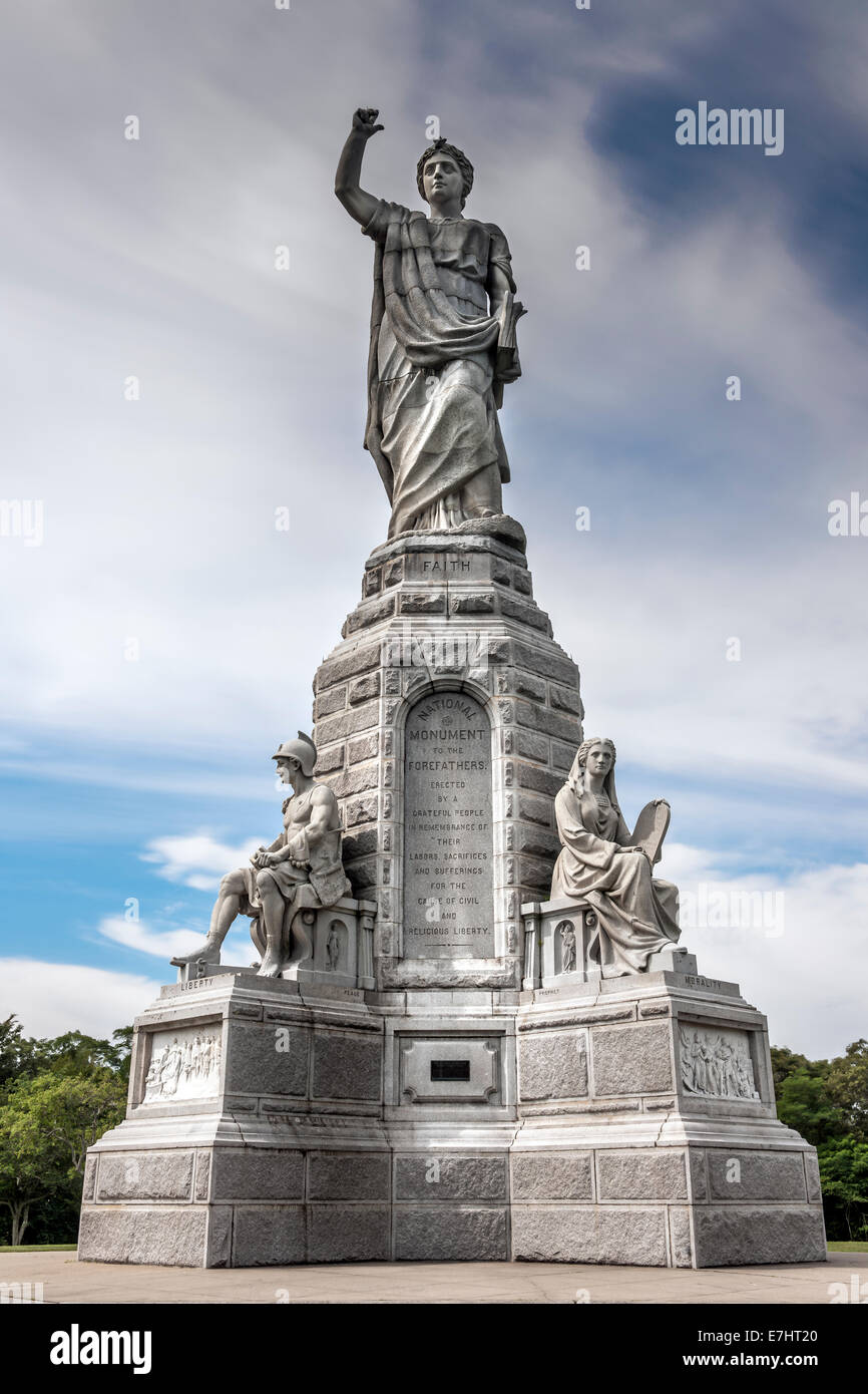 Il monumento nazionale agli antenati in Plymouth, Massachusetts - Stati Uniti Foto Stock