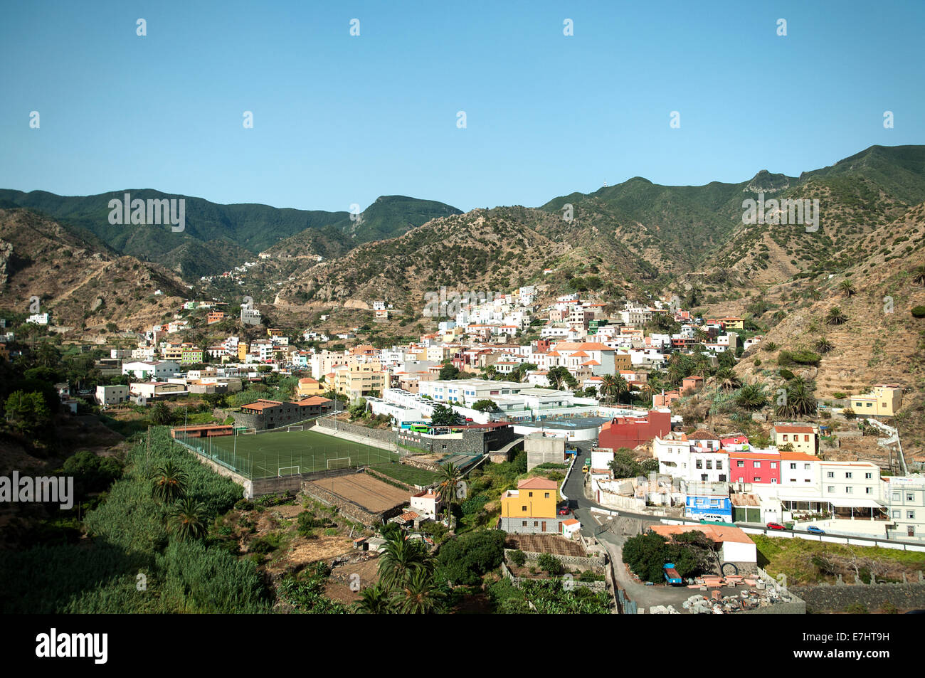 Vallehermoso - villaggio su La Gomera/isole canarie/Spagna Foto Stock