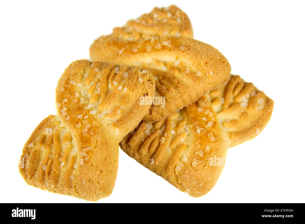 Tre i cookie isolati su sfondo bianco Foto Stock