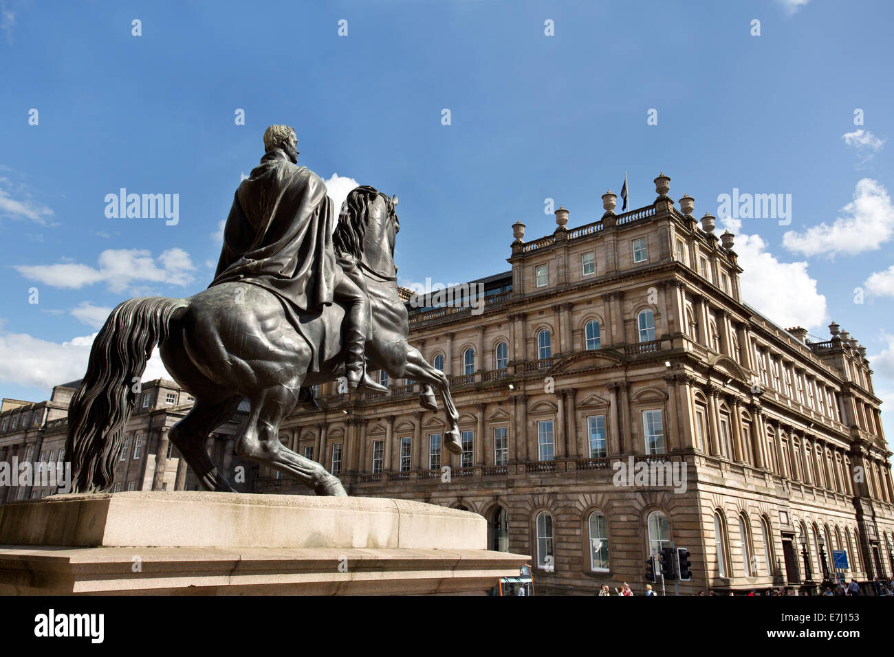 Il Duca di Wellington Statua in Princes Street, Edimburgo, Scozia. Foto Stock