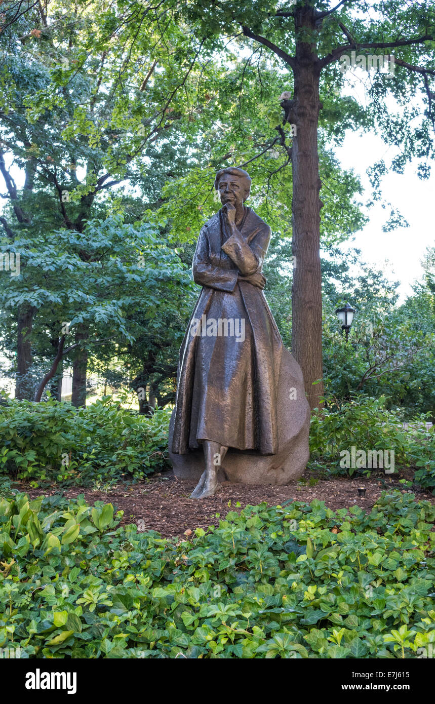 Eleanor Roosevelt statua in Riverside Park di New York City Foto Stock