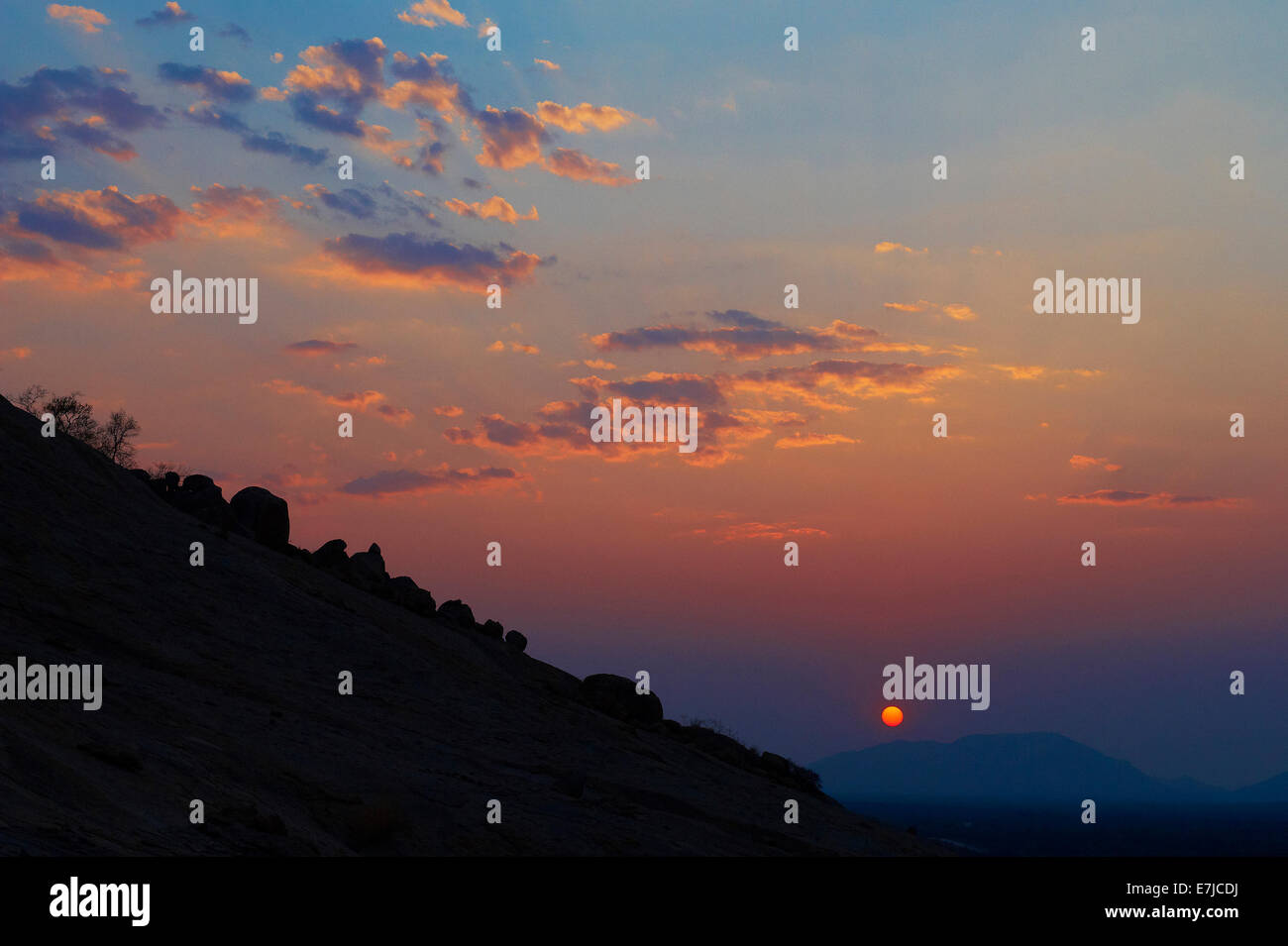 Africa, montagne, blu ora, Erongo, Cliff, Namibia, tramonto, Foto Stock