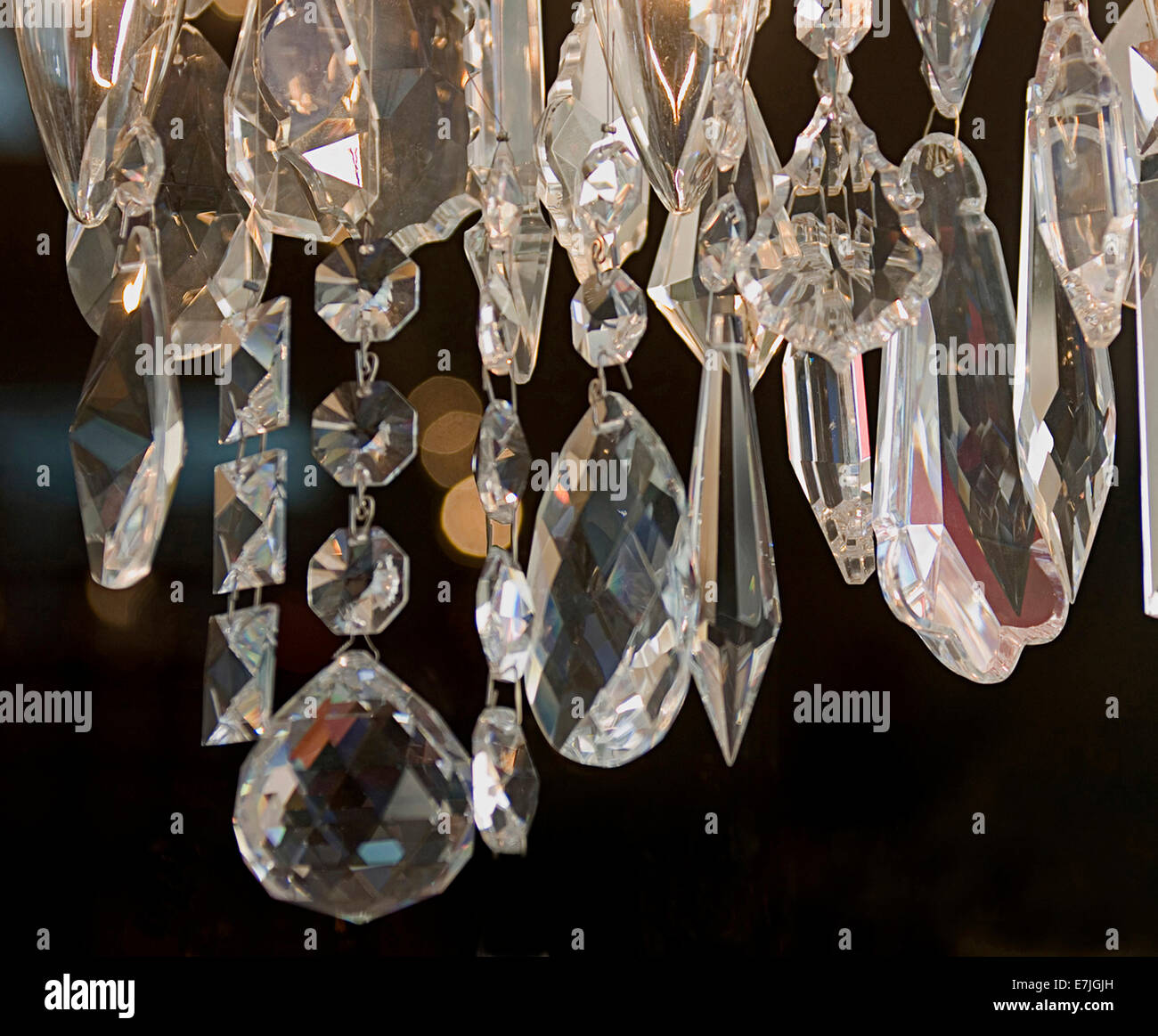 Lampadario cristalli, design a portata di mano, Fillmore Street, San Francisco, California Foto Stock