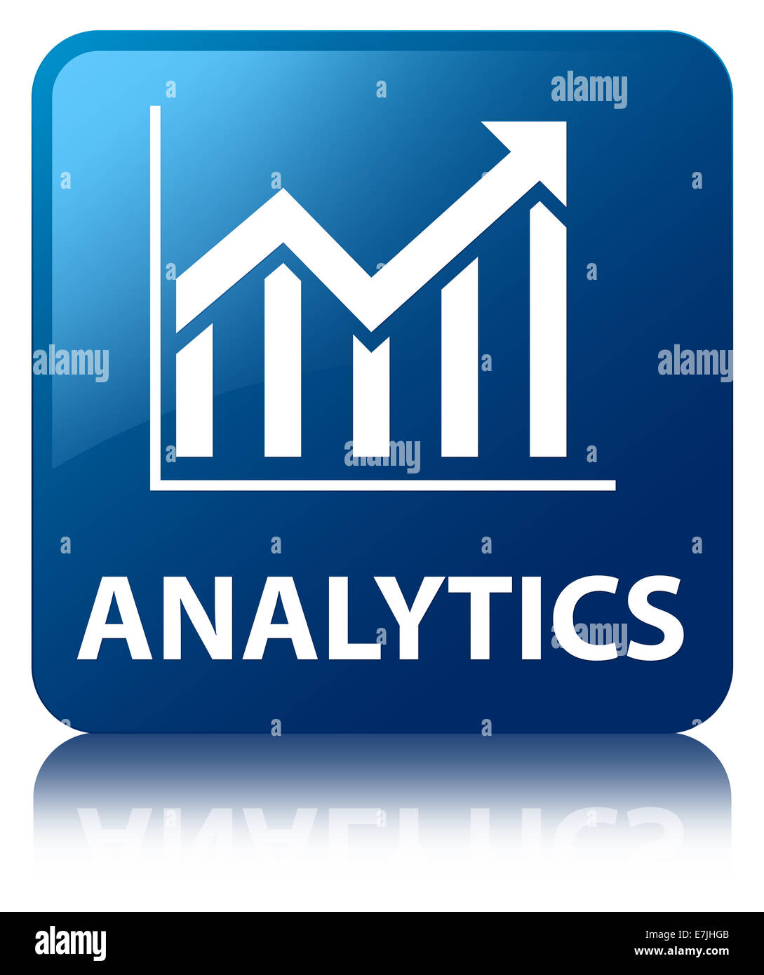 Analisi statistiche (icona) blu pulsante quadrato Foto Stock