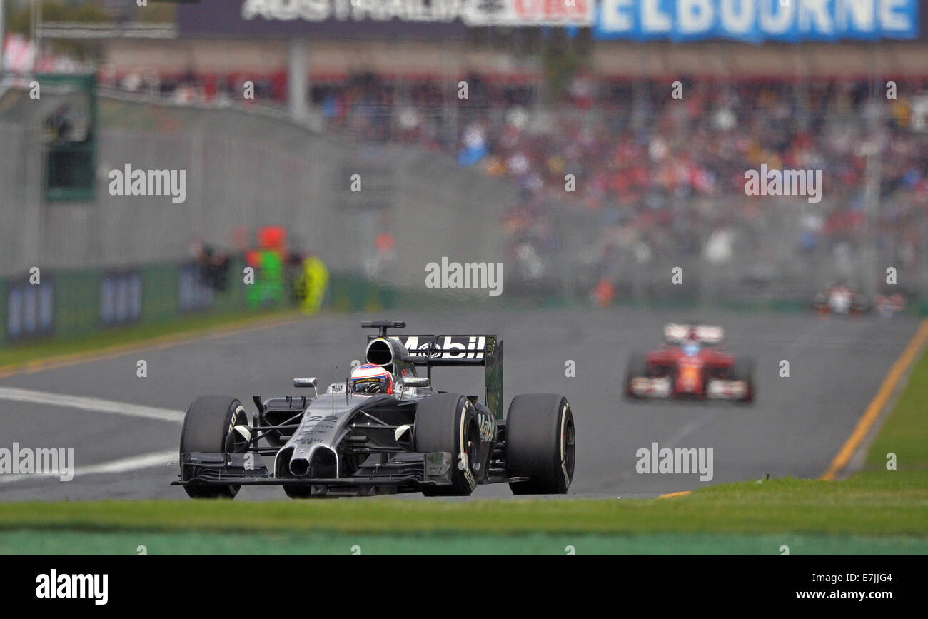 2014 Formula 1 Australian Grand Prix con: Jenson Button dove: Melbourne, Australia quando: 16 Mar 2014 Foto Stock
