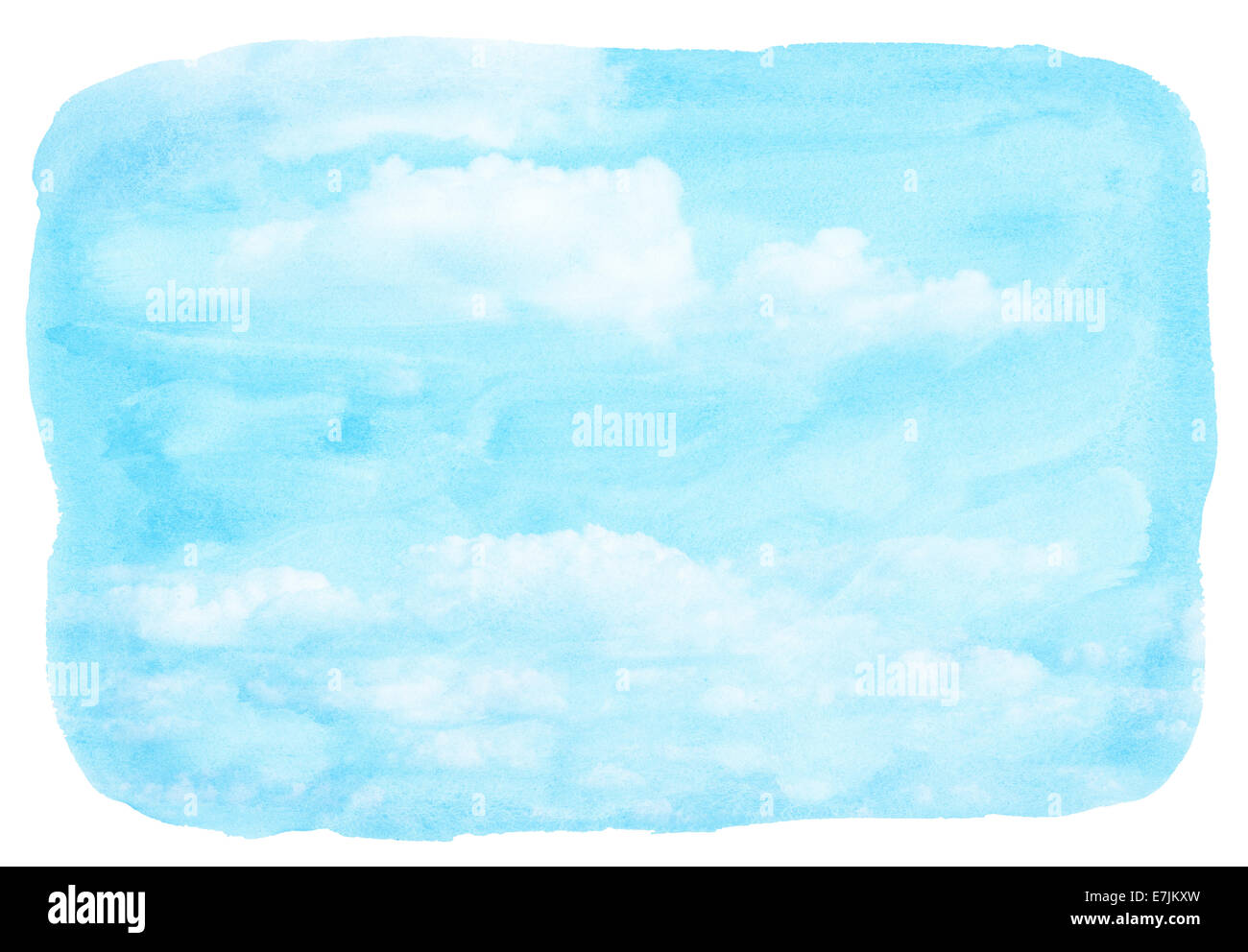Blue cloud acquerello e sky. Primavera, estate sfondo. Foto Stock