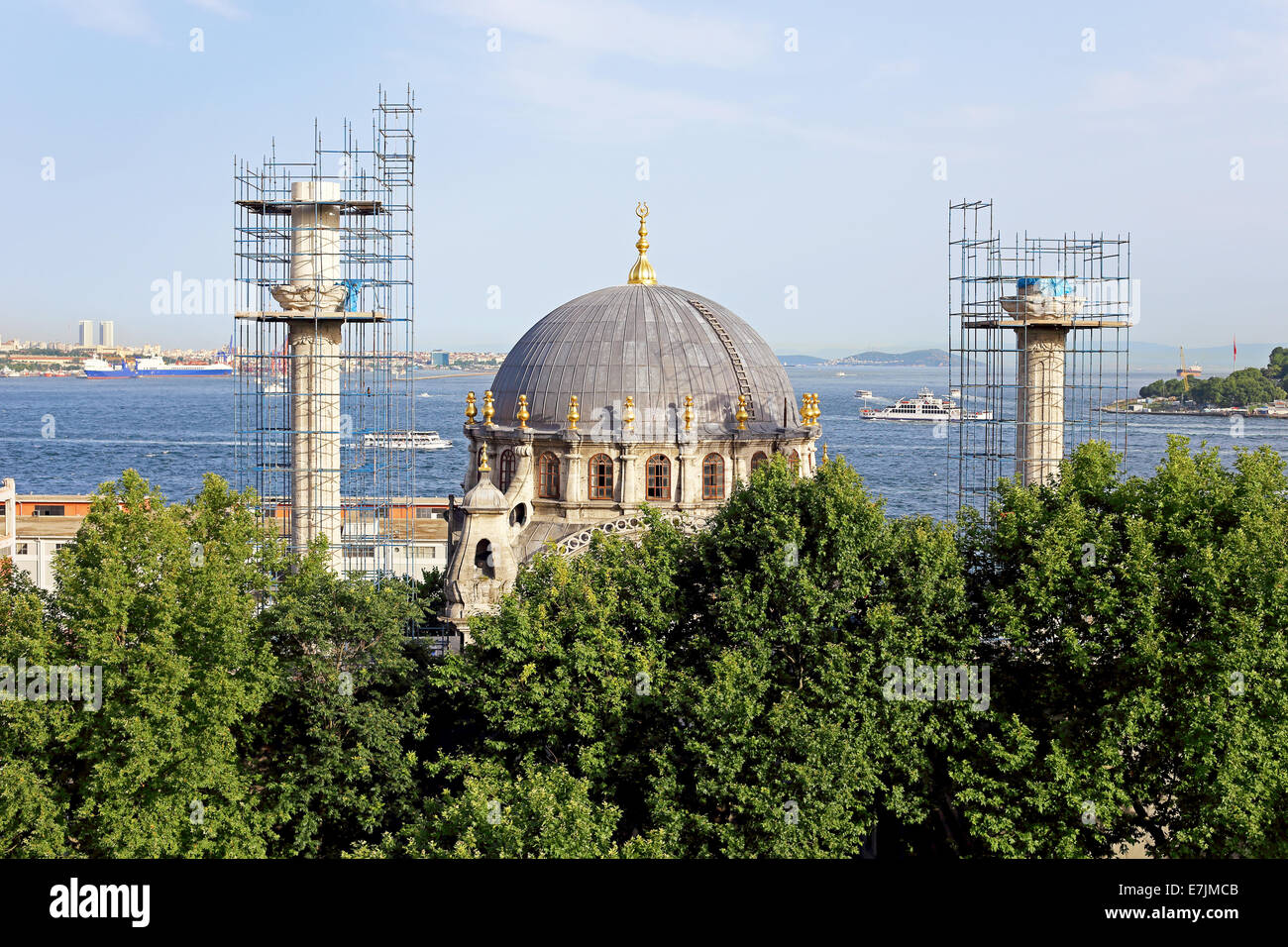 La Moschea Nusretiye restauro in Karakoy, Istanbul, Turchia Foto Stock