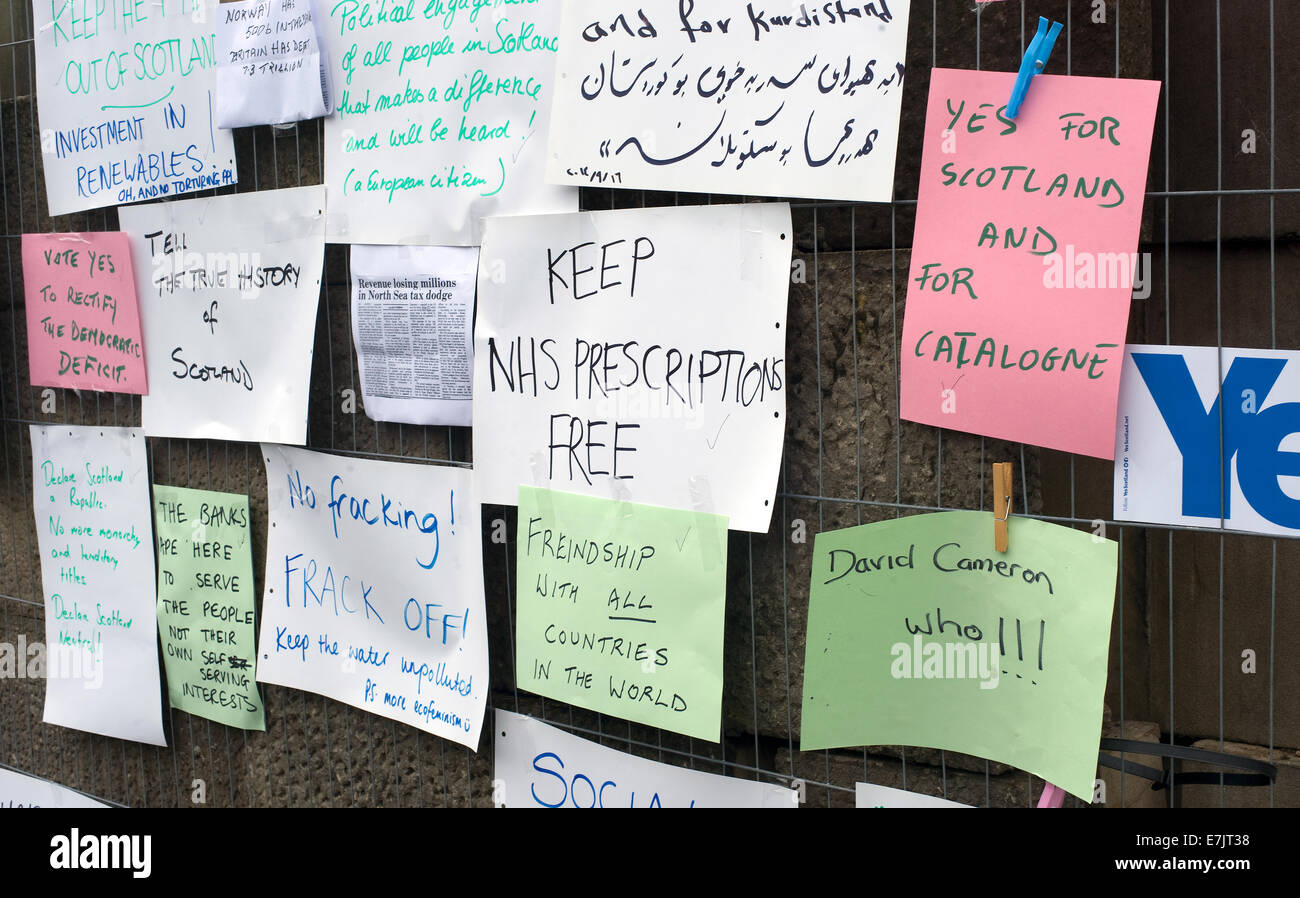 Indipendenza scozzese referendum. Foto Stock