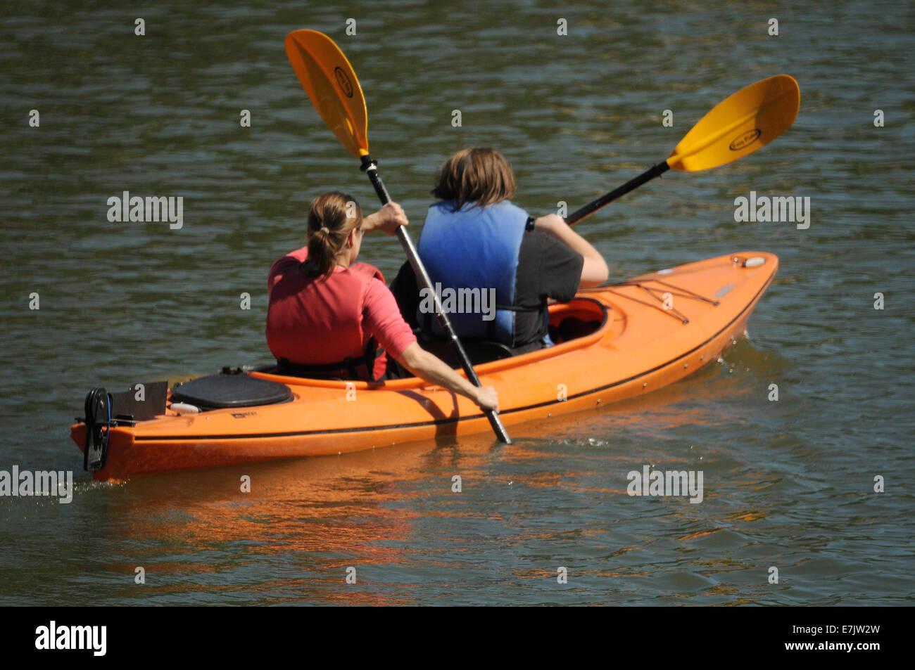 Il kayak sul Canale Erie. Foto Stock