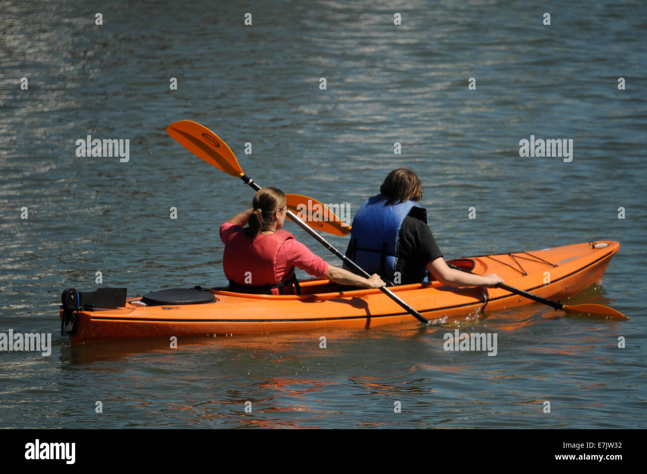 Il kayak sul Canale Erie. Foto Stock