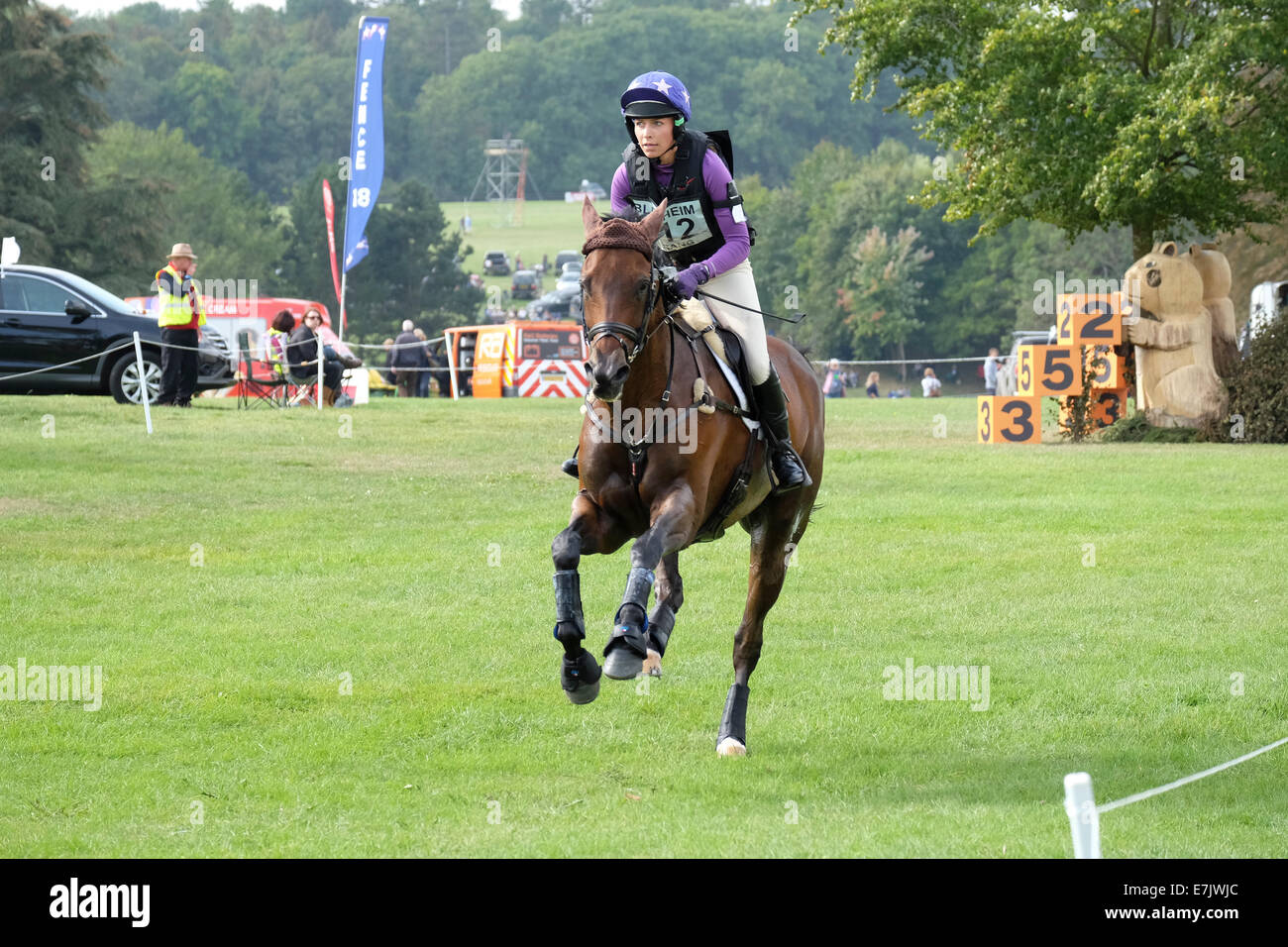 Georgie Strang a Blenheim International Horse Trials 2014 Foto Stock