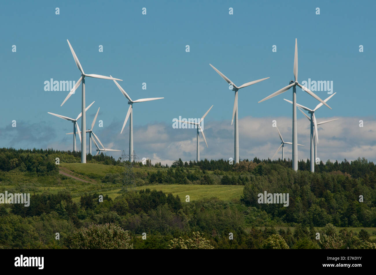 Le turbine eoliche cap au Chat Bas-Saint Laurent, Quebec, Canada Foto Stock