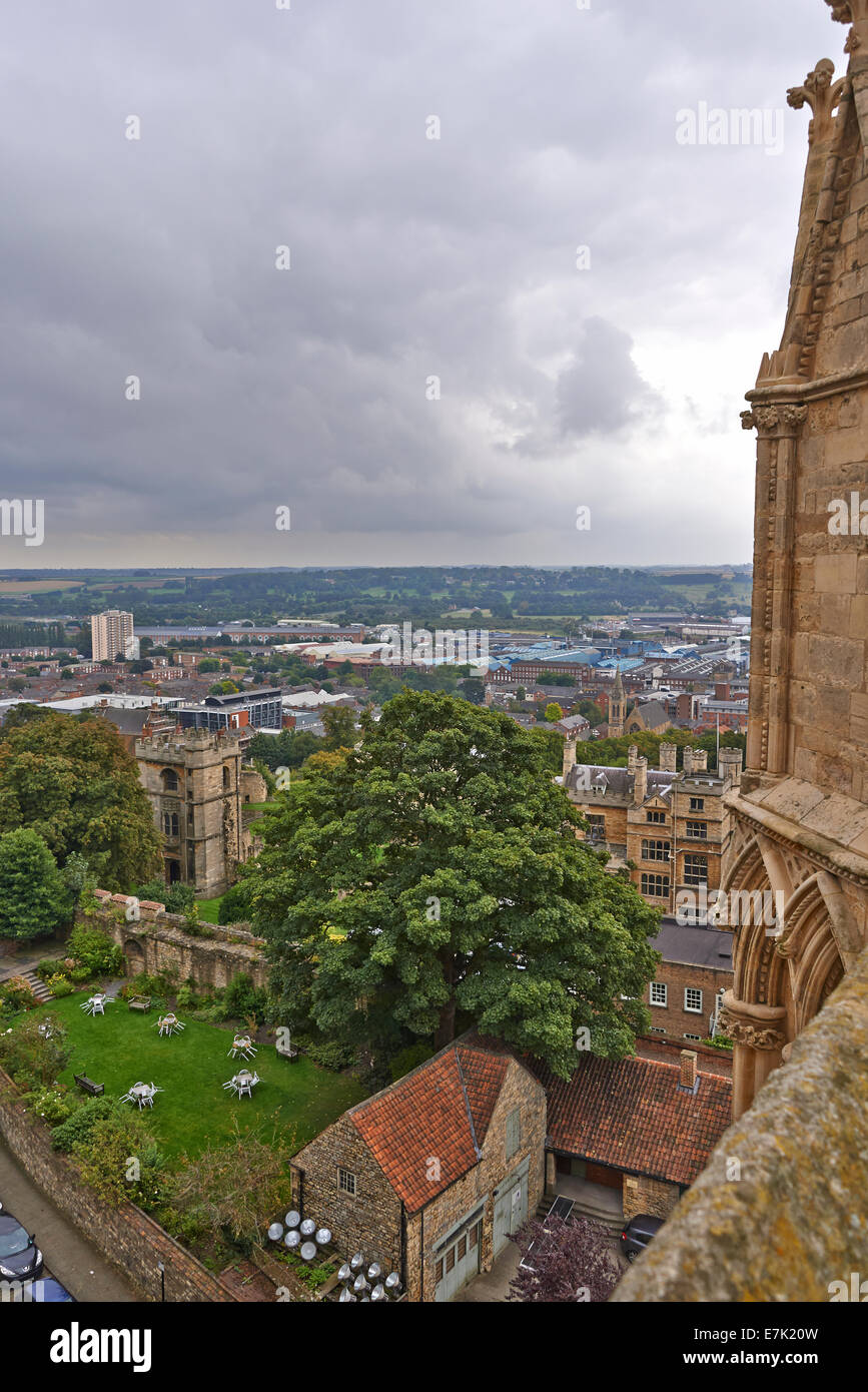 Lincoln è una cattedrale della città e capoluogo di contea di Lincolnshire, Inghilterra. Foto Stock