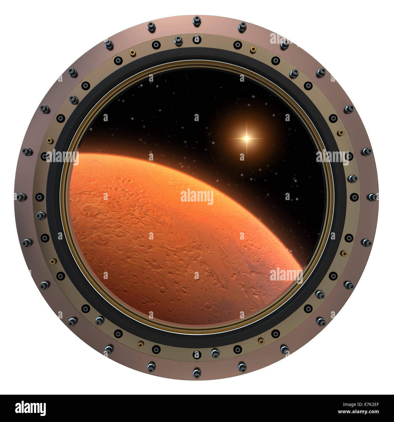Veicolo spaziale su Marte Oblò Foto Stock