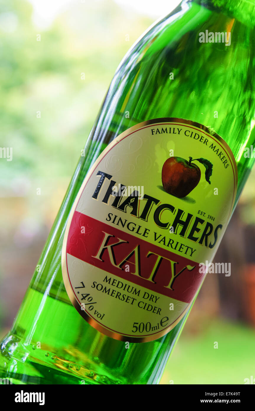 Bottiglia di Thatchers Katy il sidro di mele Foto Stock