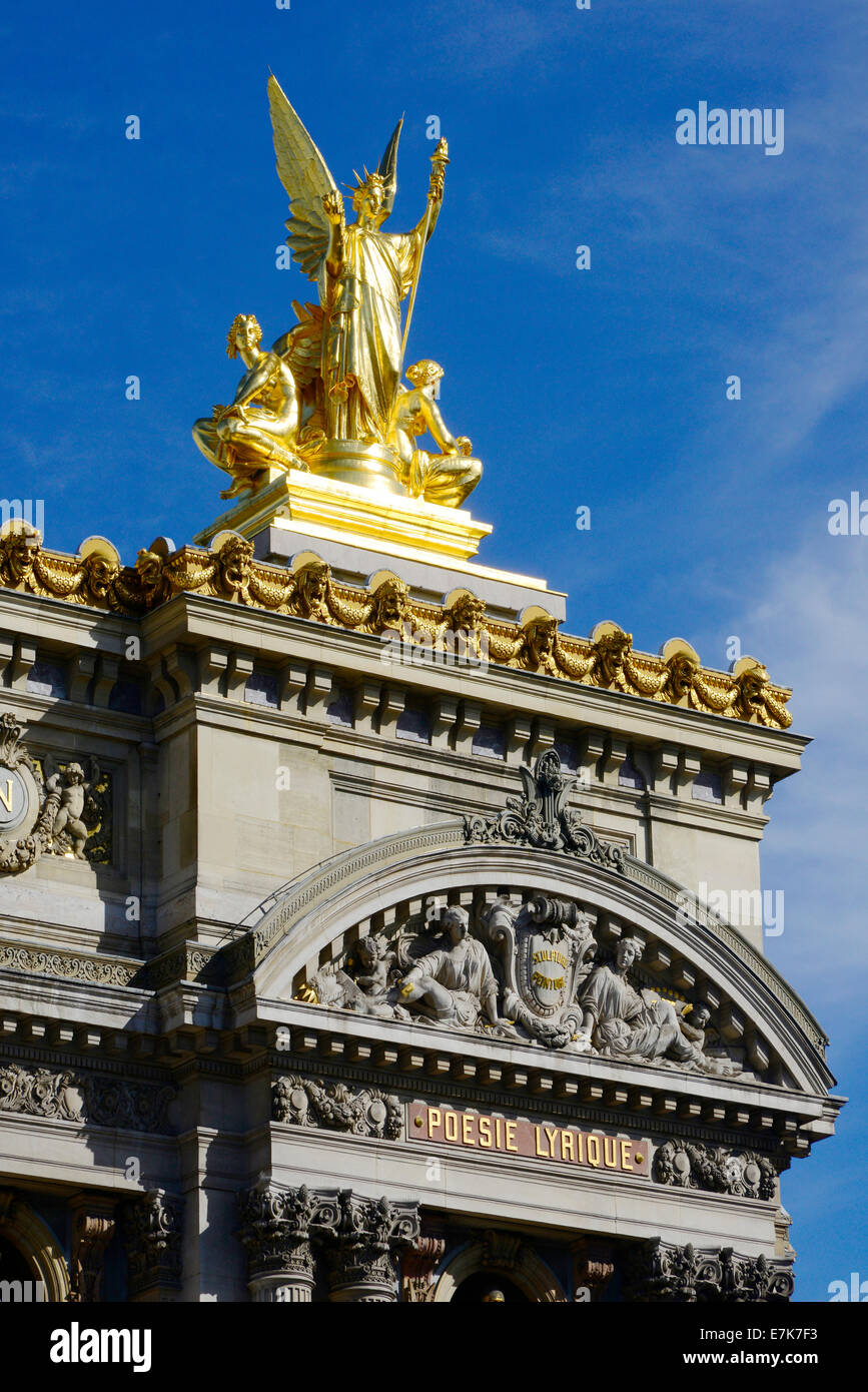 Poesie Lyrique Opera House Angelo oro Parigi Francia Europa FR Città delle Luci Foto Stock