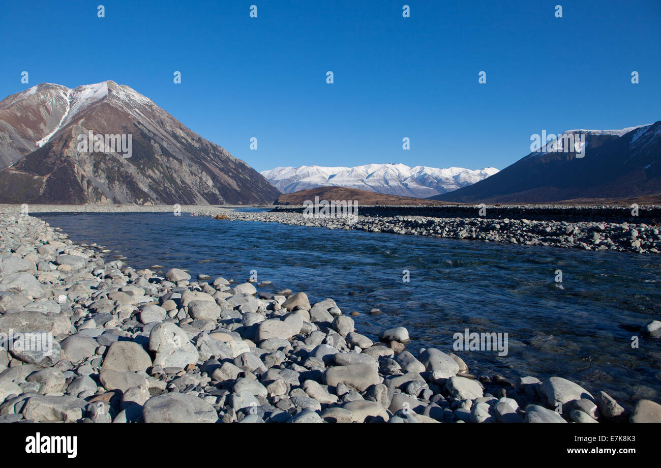 Spettacolare paesaggio alpino, South Island, in Nuova Zelanda. Foto Stock