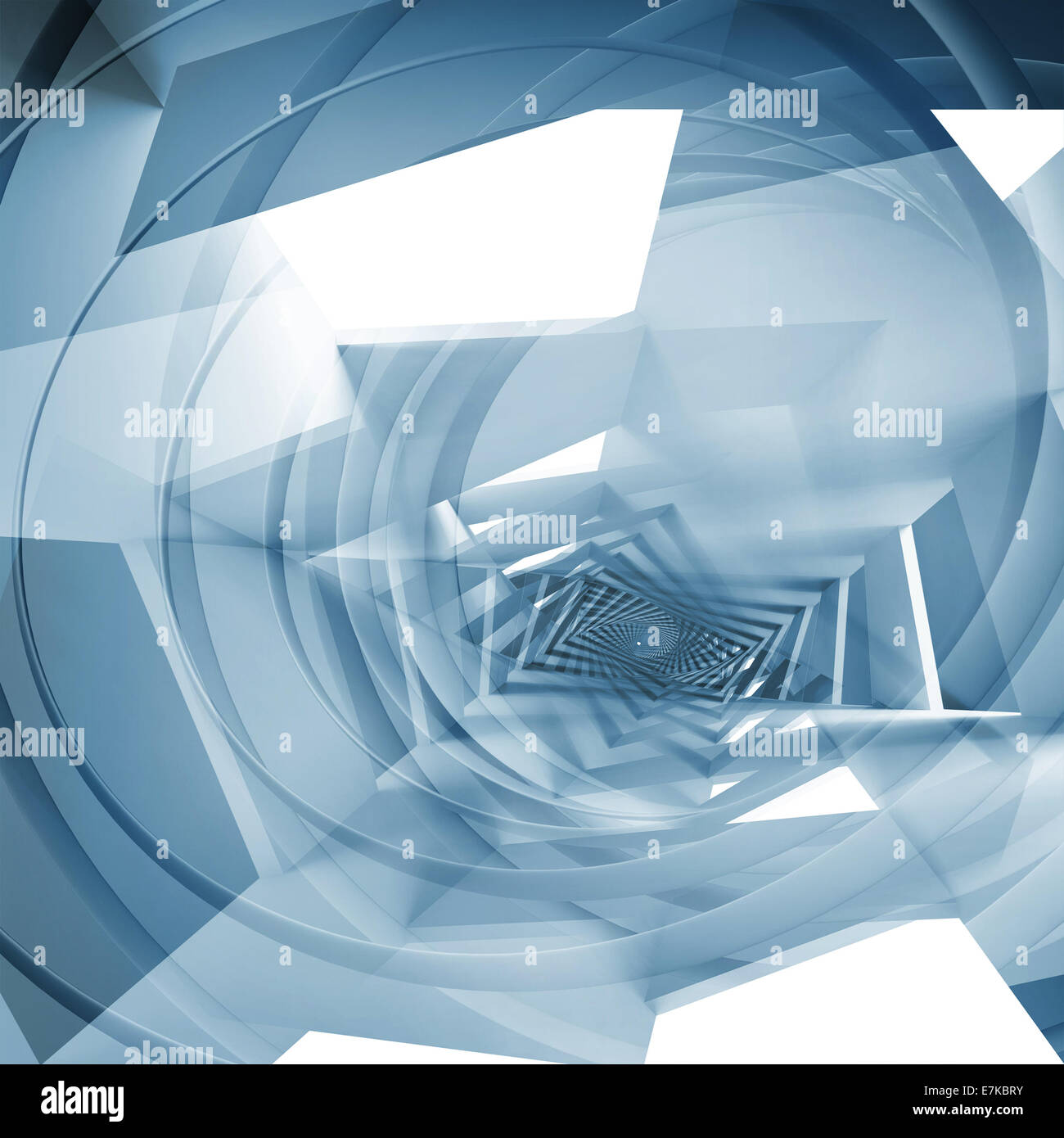 Blue abstract sfondo quadrato, fantasy modello a spirale Foto Stock