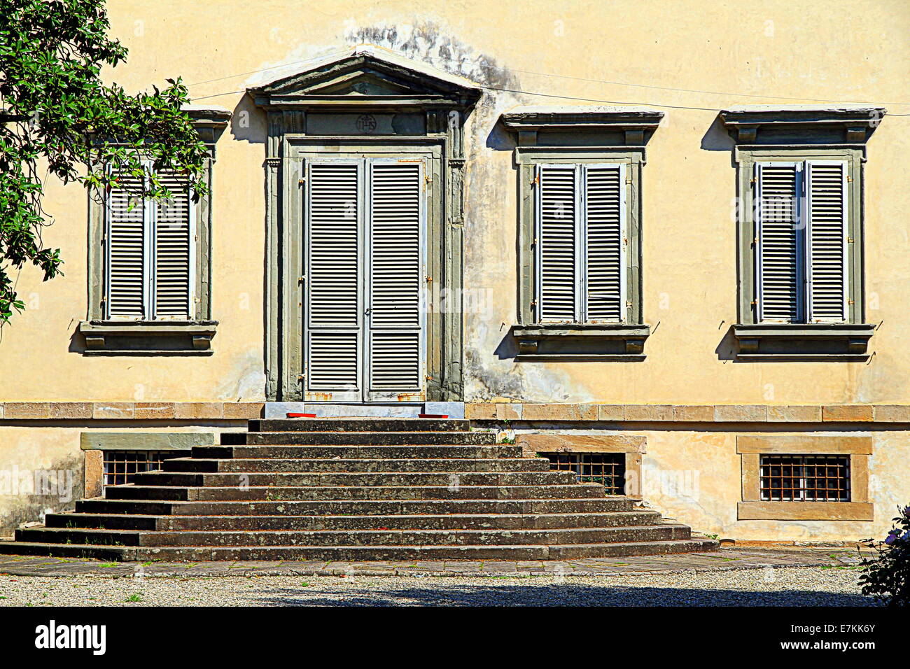 Villa Toscana i dettagli di entrata a Lucca, Italia Foto Stock