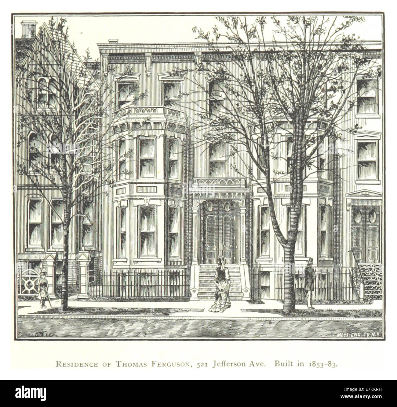 Imprenditore(1884) Detroit, p439 RESIDENZA DI THOMAS FERGUSON, 521 JEFFERSON AVE. Costruito nel 1853-83 Foto Stock