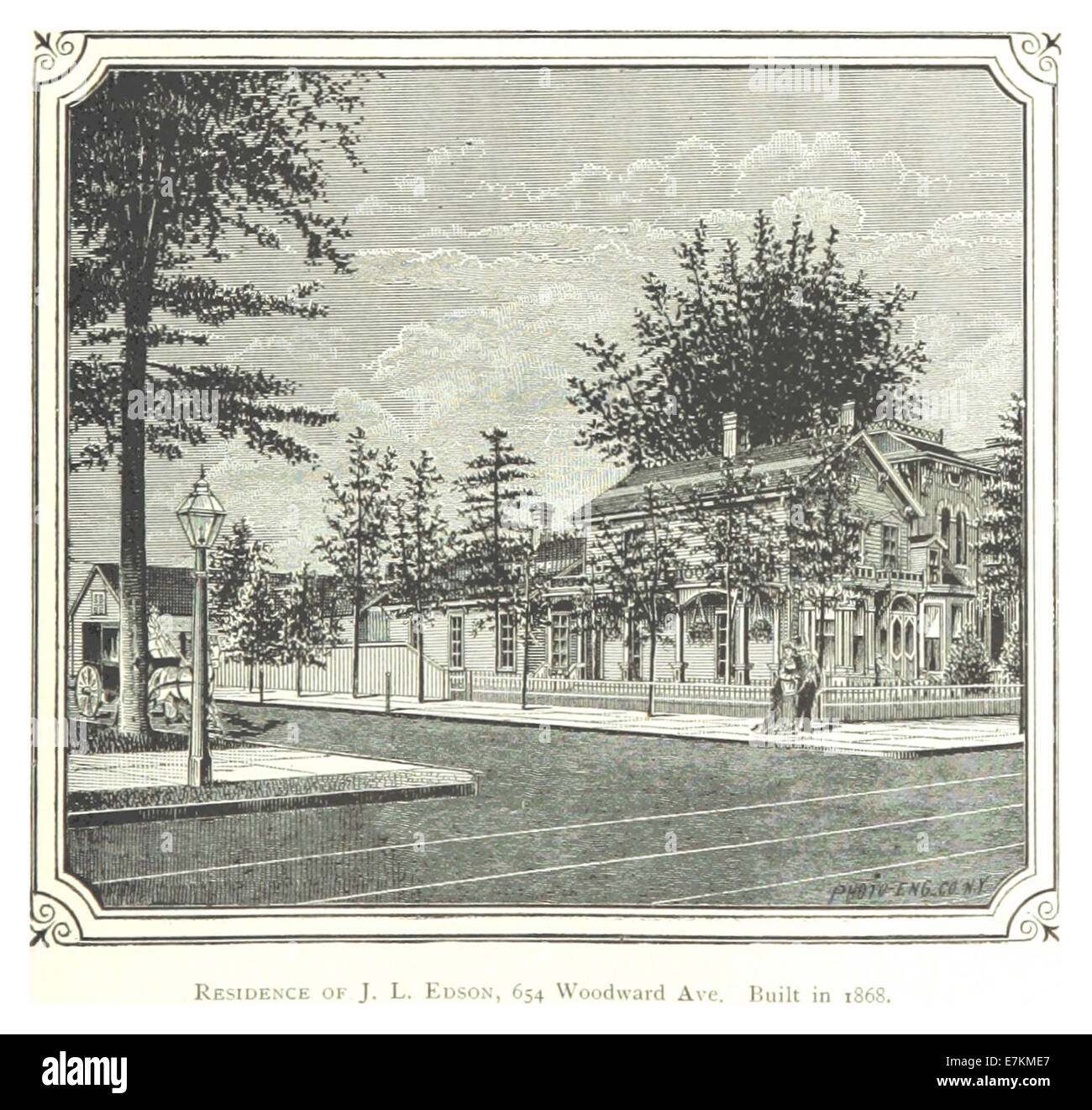 Imprenditore(1884) Detroit, p485 RESIDENCE DI J.L. EDSON, 654 WOODWARD AVE. Costruito nel 1868 Foto Stock