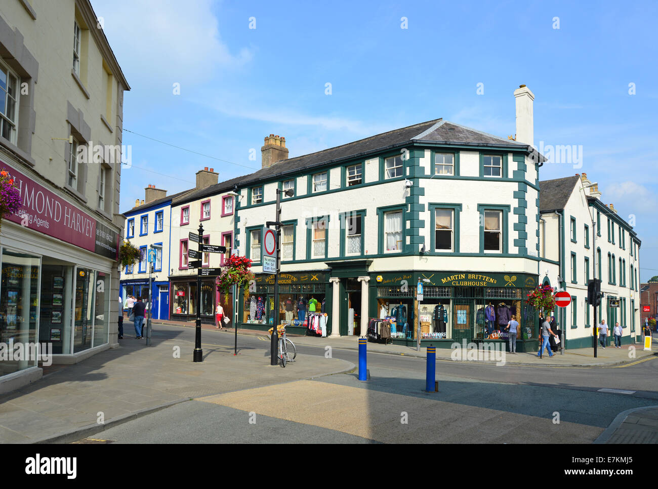 Angolo della gamba e Oswald strade, Oswestry, Shropshire, England, Regno Unito Foto Stock