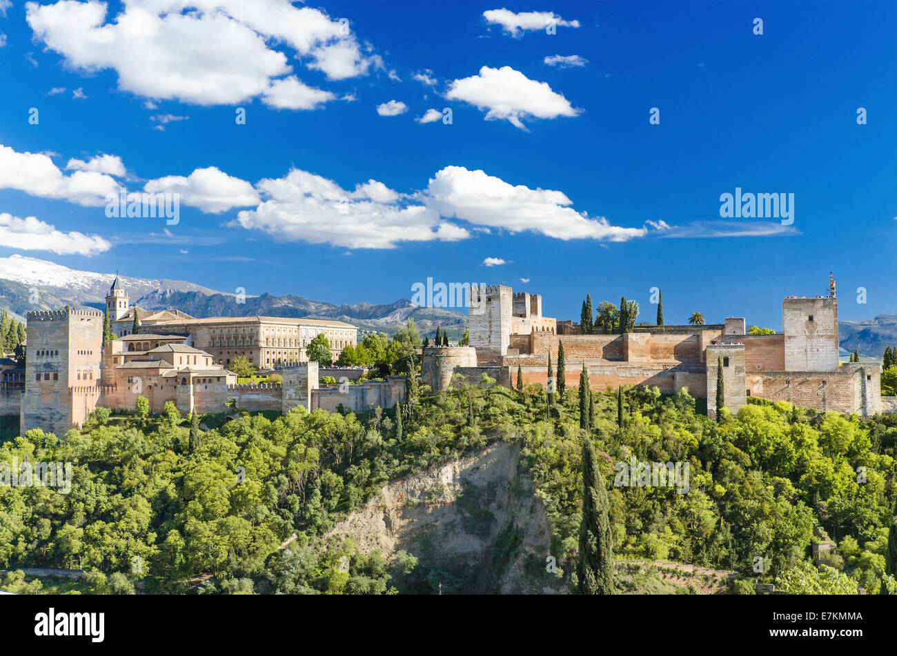 La famosa Alhambra Palace, Granada, Spagna. Foto Stock