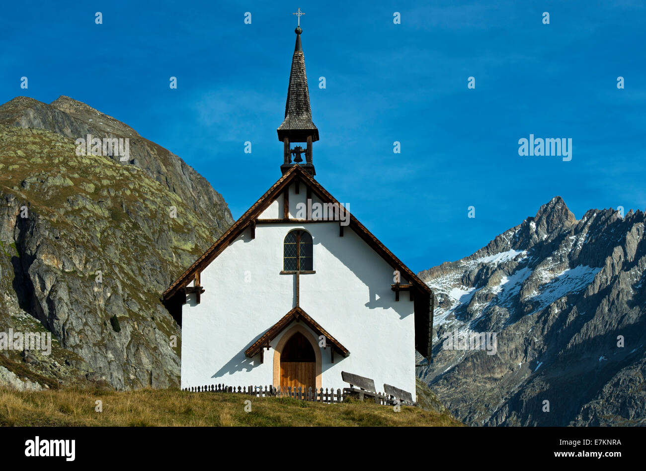 Cappella di montagna Belalp, Vallese, Svizzera Foto Stock