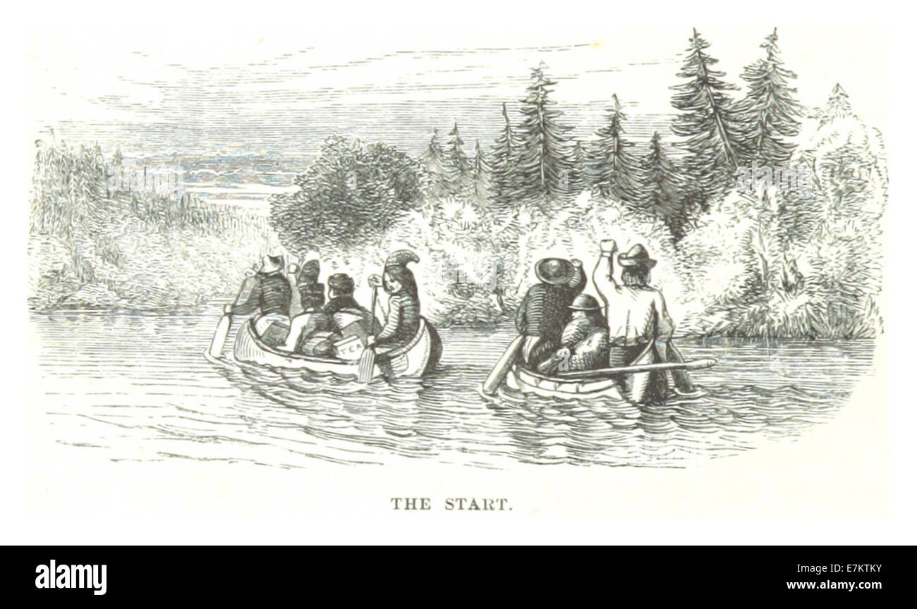 Questa mappa del 1863 e il disegno di Hind documentano l'inizio della spedizione Labrador, mostrando le prime fasi dell'esplorazione del Labrador, in Canada. Foto Stock