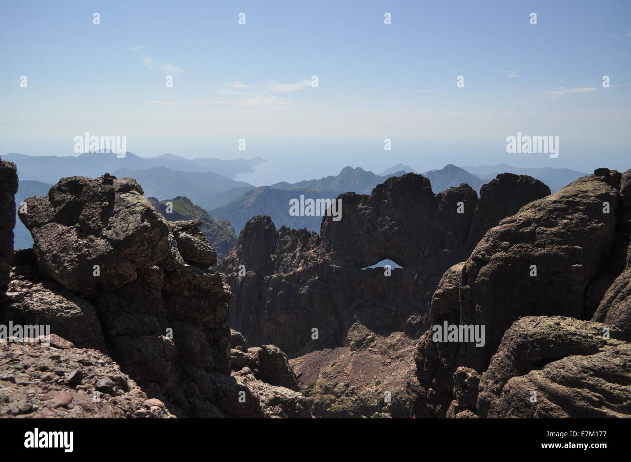 La Corsica vista dalla Paglia Orba Foto Stock