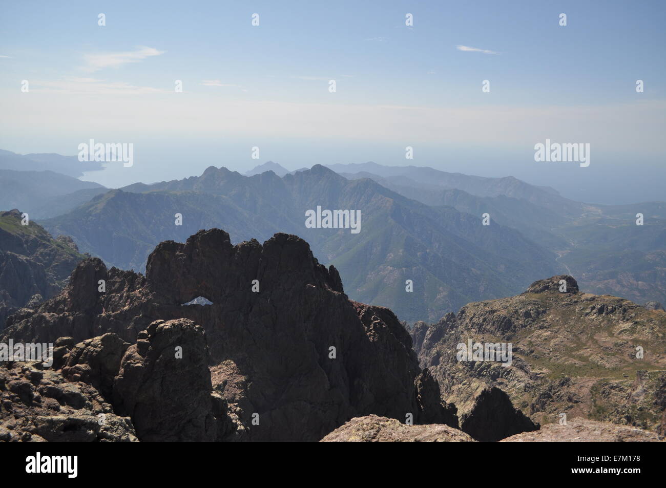 La Corsica vista dalla Paglia Orba Foto Stock