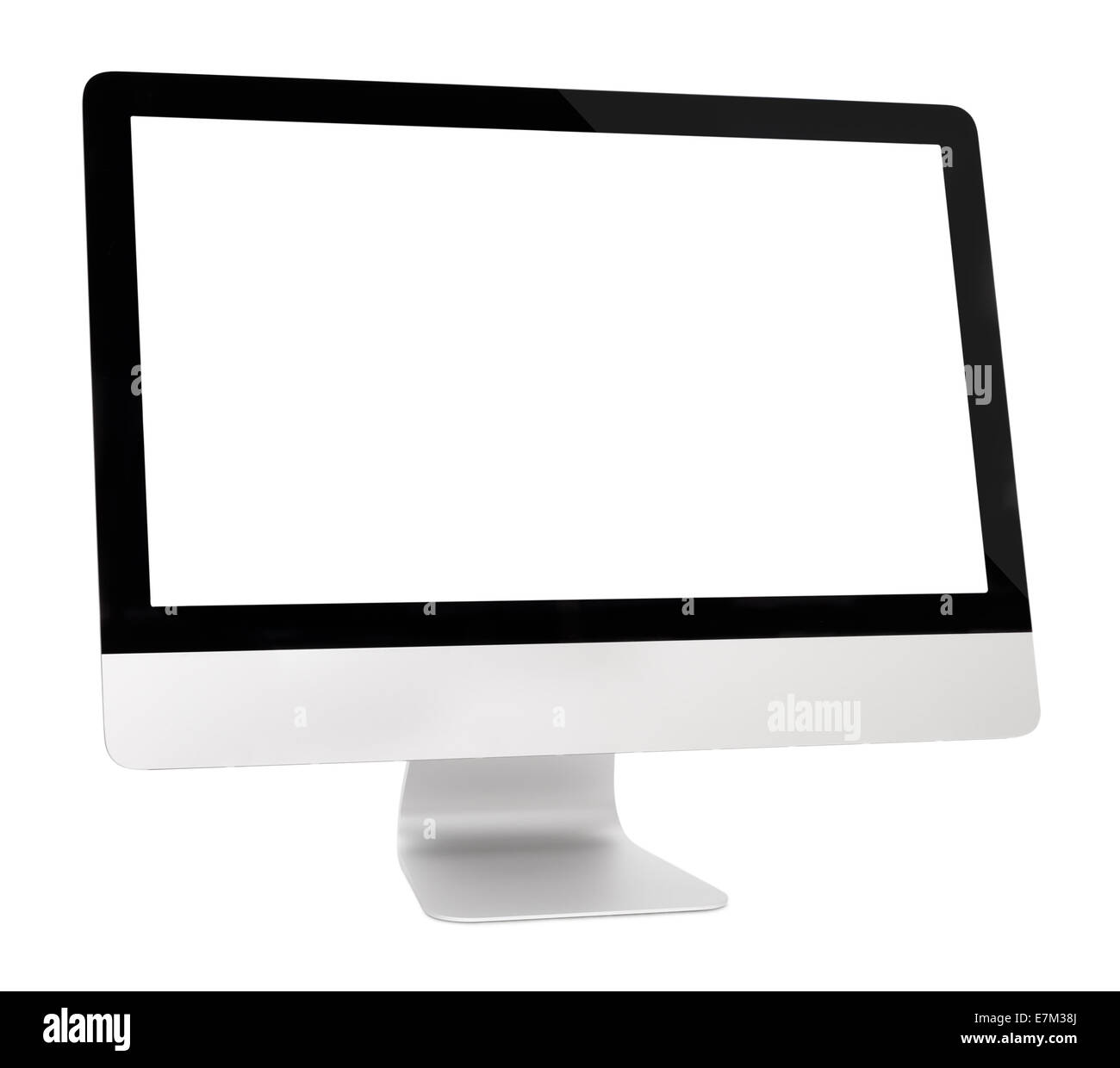 Il monitor di un computer su uno sfondo bianco, isolato Foto Stock