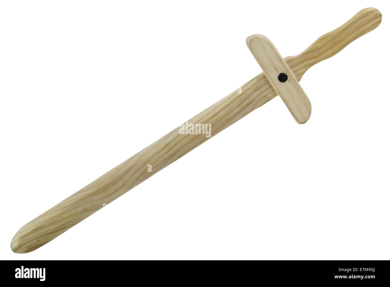 In legno spada giocattolo isolate su sfondo bianco con tracciato di ritaglio Foto Stock