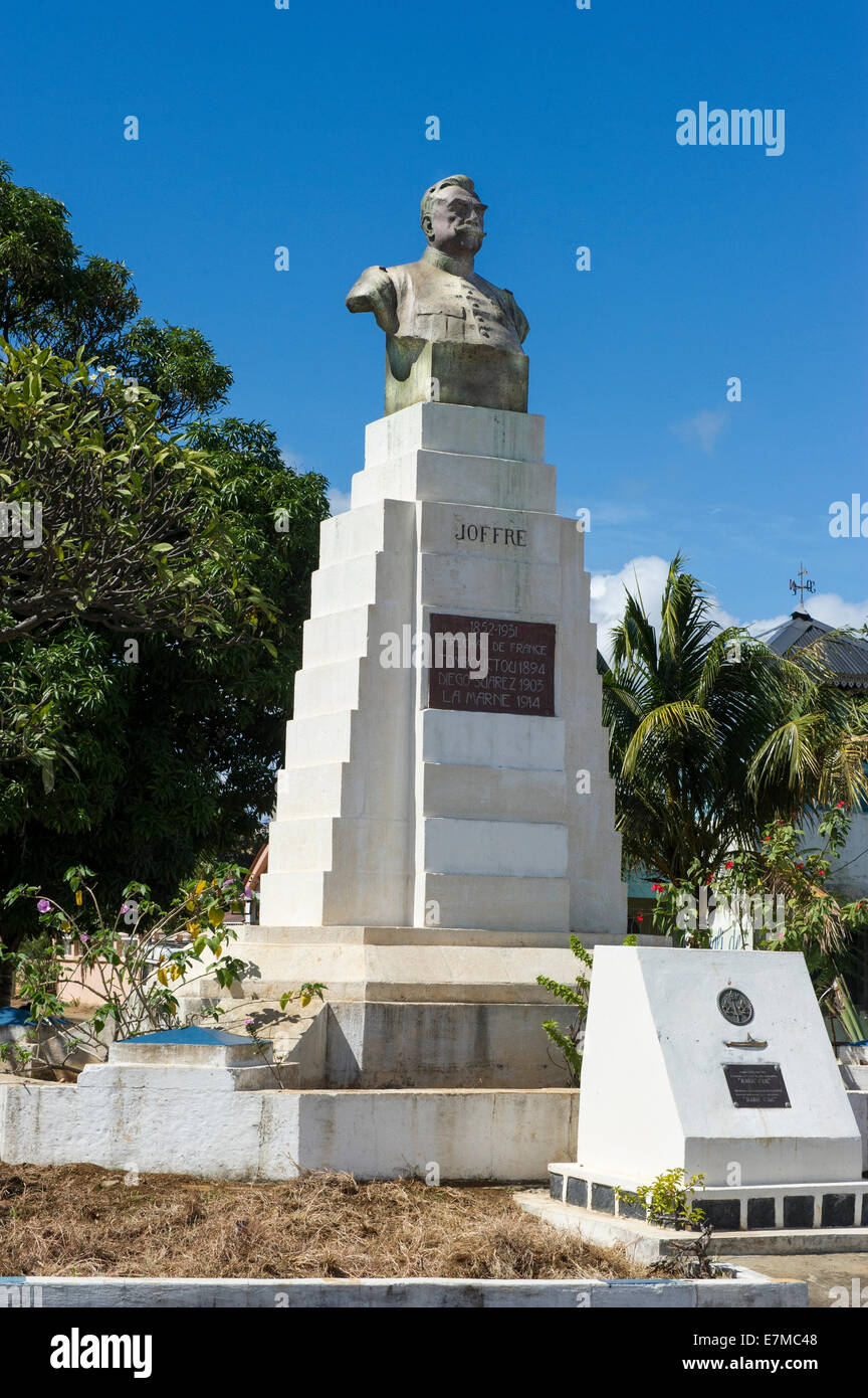 La statua del generale Joffre, Madagascar Foto Stock