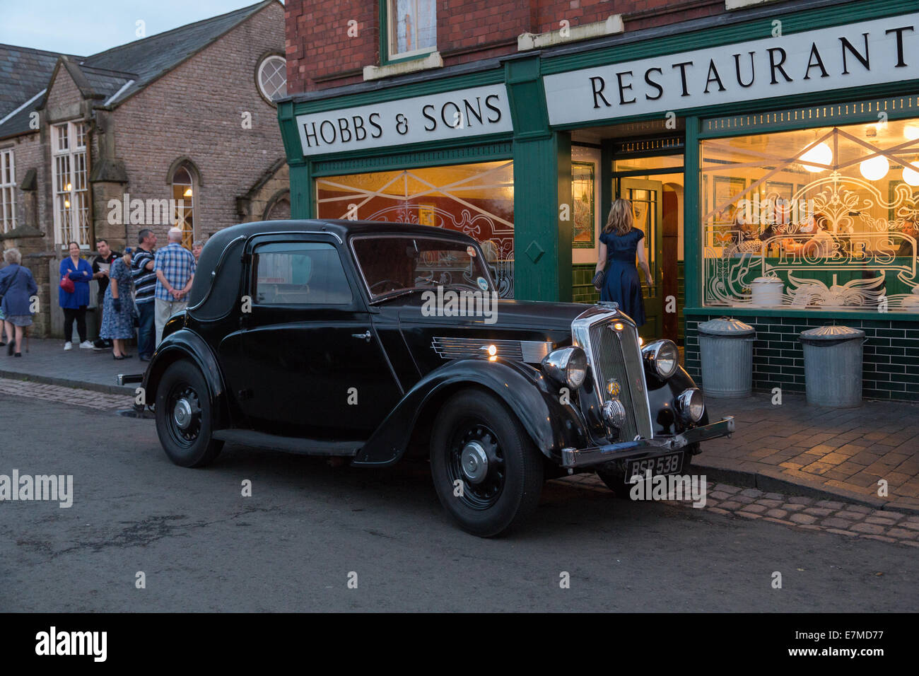Black Country Museum 40s notte Foto Stock