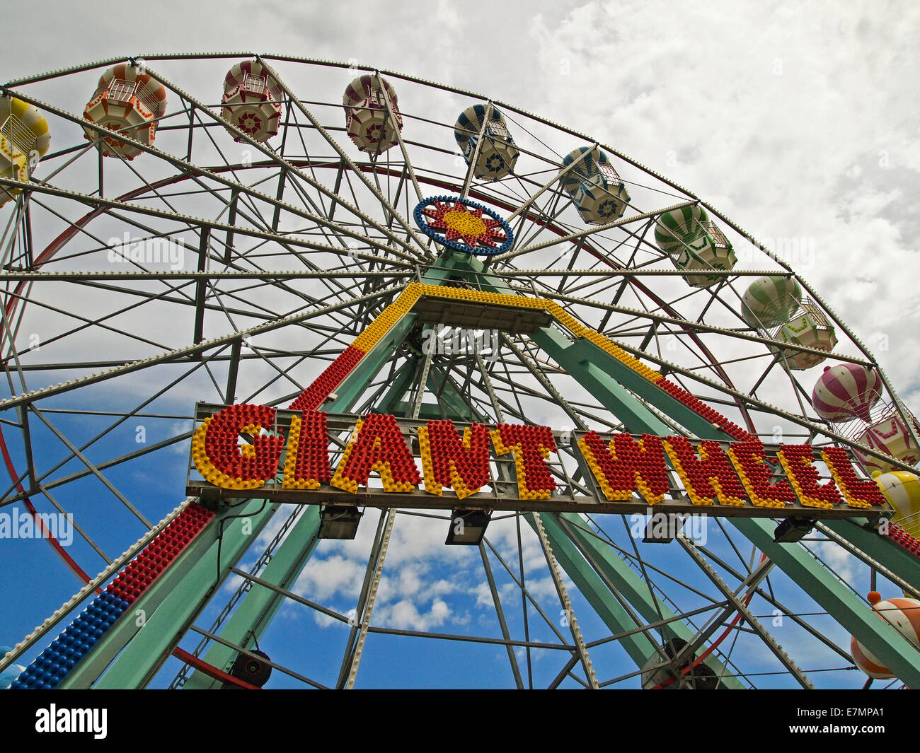 La grande ruota a Skegness Amusement Park Regno Unito Foto Stock